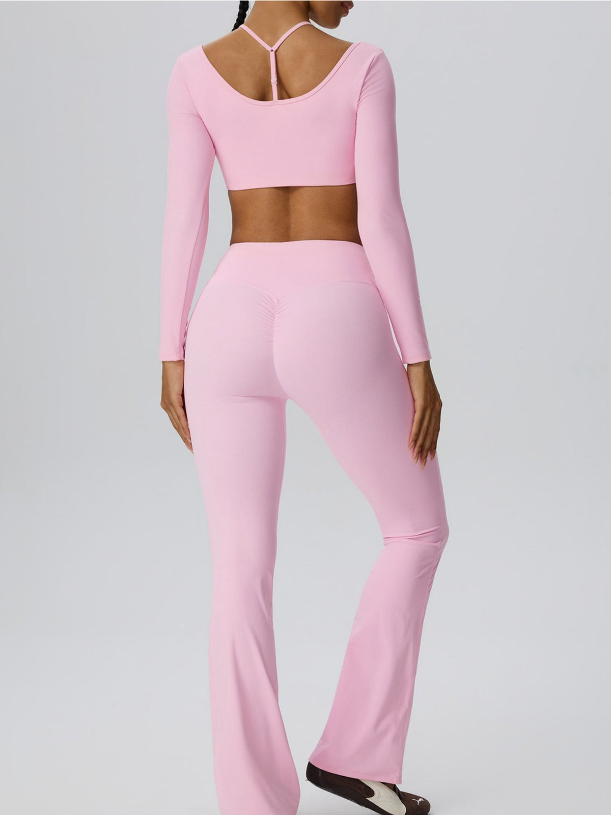 Sculpting Flare Legging & Long Sleeve Crop Top Set