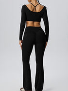 Sculpting Flare Legging & Long Sleeve Crop Top Set