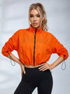 Anti-UV Drawstring Zipper Pocket Quick-dry Cropped Jackets