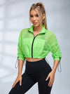 Anti-UV Drawstring Zipper Pocket Quick-dry Cropped Jackets