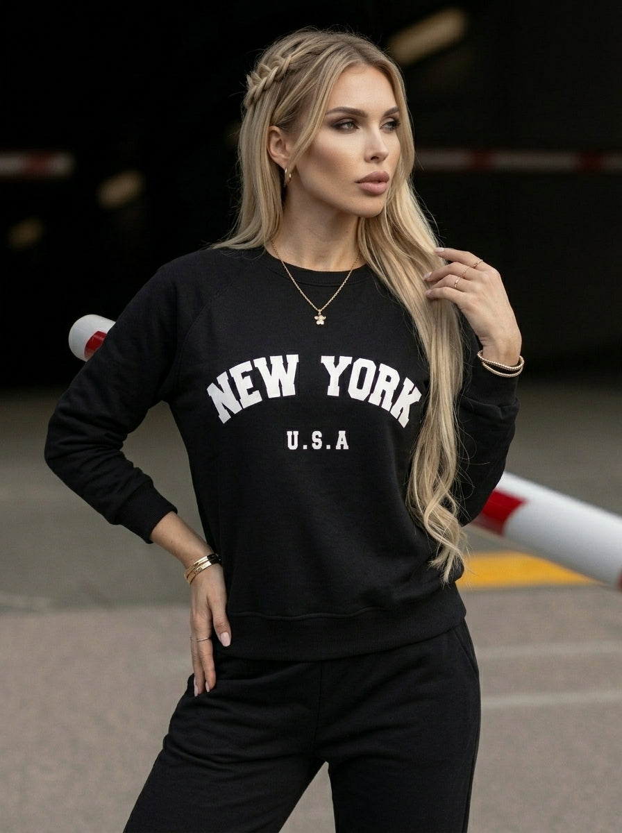 Feamle Letters Print Fleece Hoodie