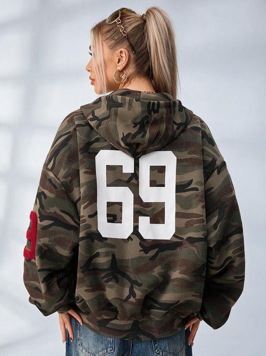 Feamle Pocket Camouflage Hoodie