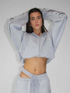 Script Letter Print Cropped Hoodie Tracksuit