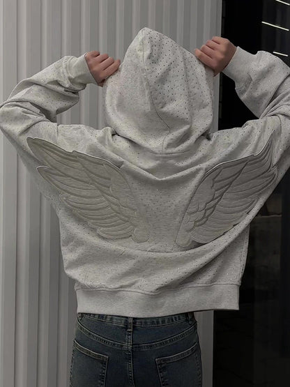 3D Back Wing Oversized Hoodie