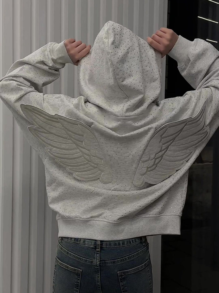 3D Back Wing Oversized Hoodie