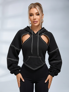 Cutout Irregular Hem Cropped Hoodie