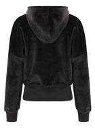 Velvet Multi-Zipper Waist Cinched Cropped Hooded Jacket