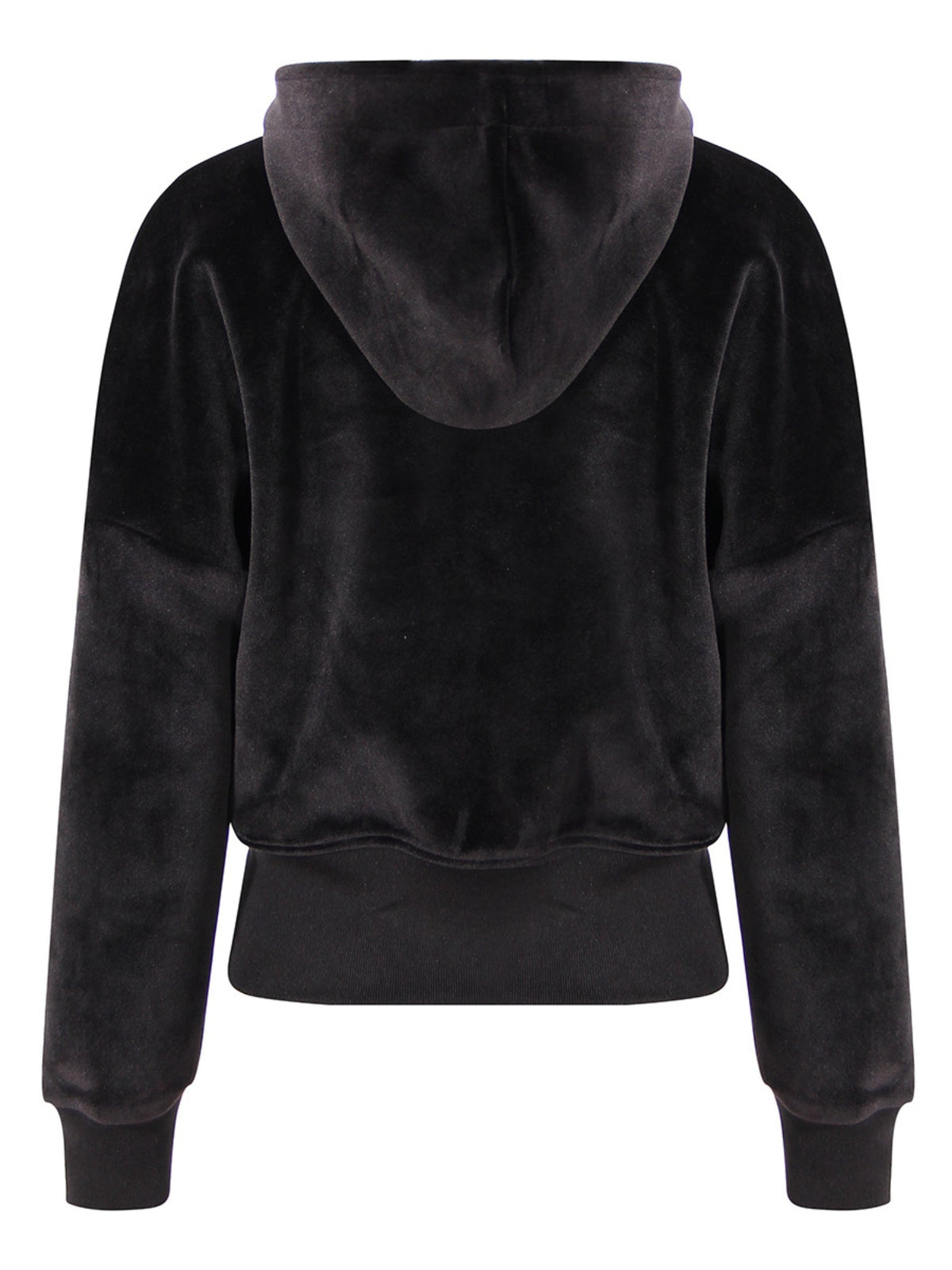 Velvet Multi-Zipper Waist Cinched Cropped Hooded Jacket