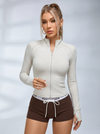 Zipper Thumbhole Long Sleeves