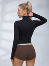 Zipper Thumbhole Long Sleeves