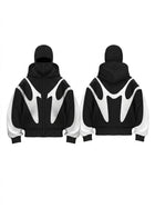 Balaclava Integrated Panel Print Zip Up Hooded Jacket