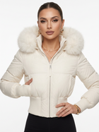 Slim Fit Faux Fur Hooded Short Puffer Outerwear