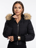 Slim Fit Faux Fur Hooded Short Puffer Outerwear