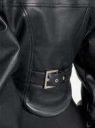 Cropped Faux Leather Biker Jacket