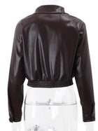 Women's Faux Leather Cropped Moto Jacket