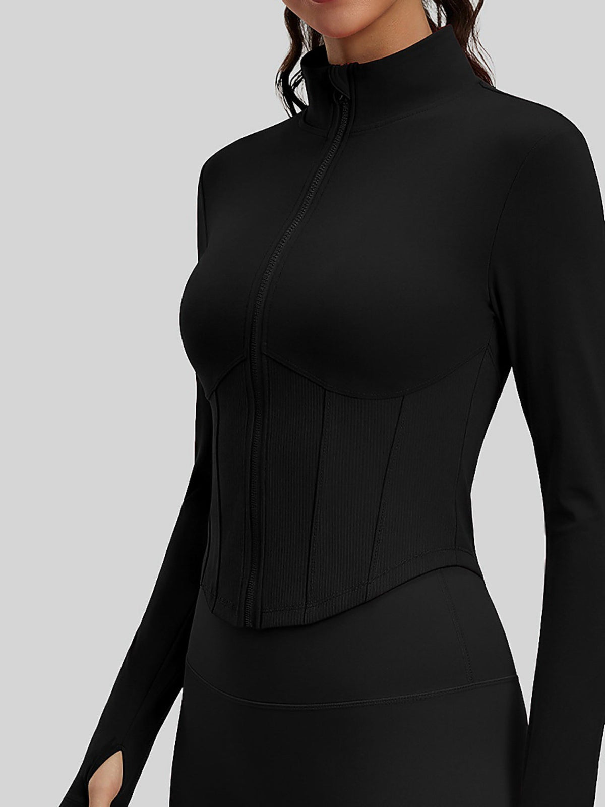 Women's Sculpting Full-Zip Active Jacket with Stand-Up Collar