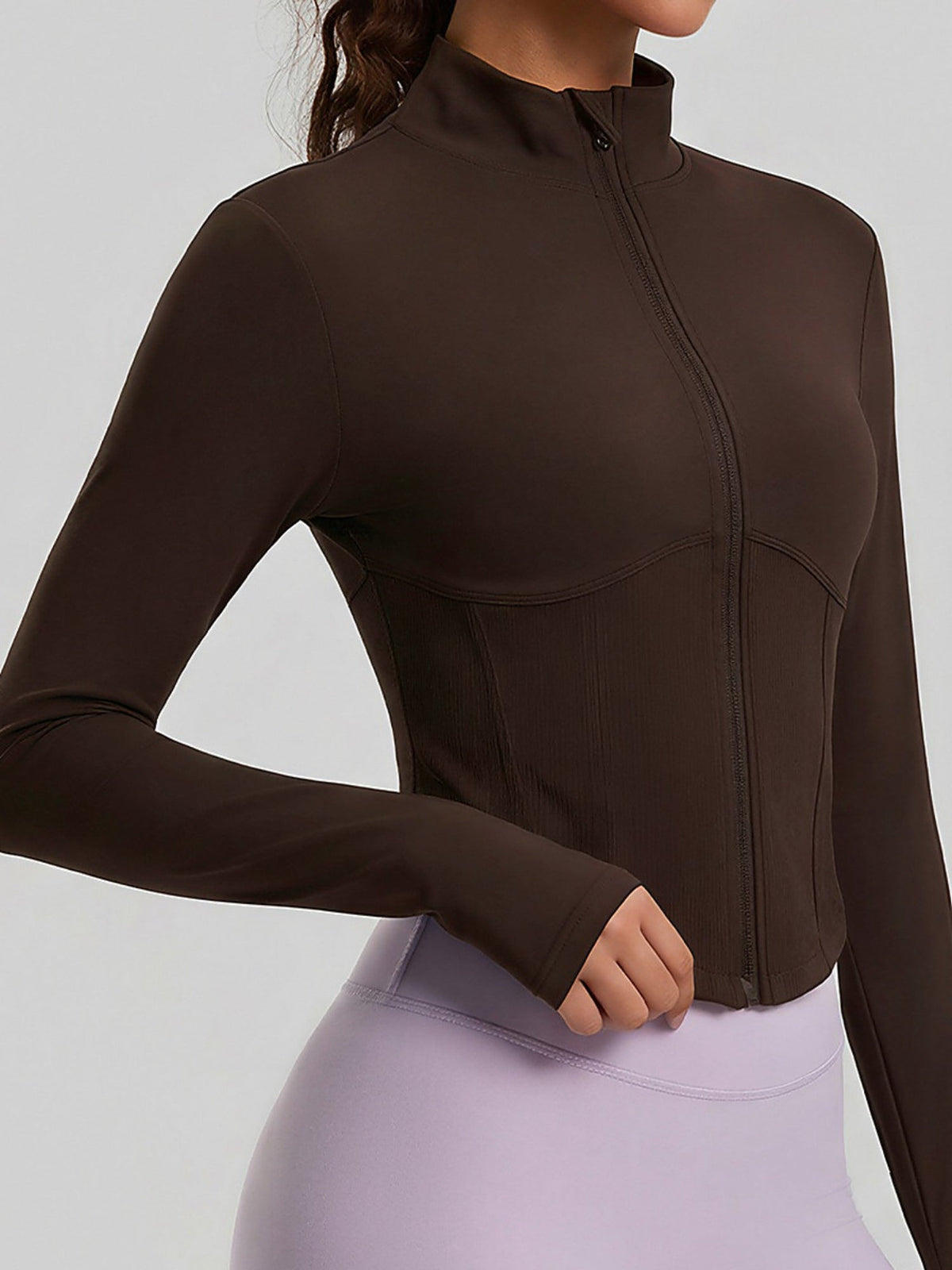 Women's Sculpting Full-Zip Active Jacket with Stand-Up Collar