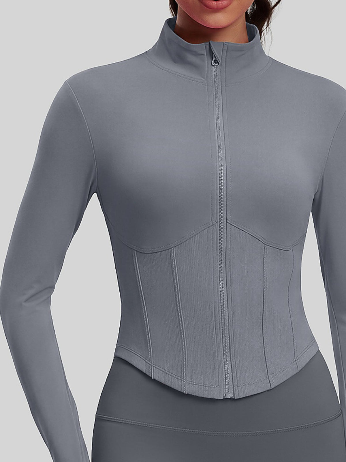Women's Sculpting Full-Zip Active Jacket with Stand-Up Collar