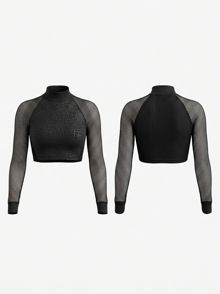 ❤Unique Wildest Leopard Net Style Long Sleeves