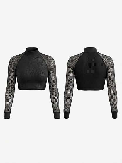 ❤Unique Wildest Leopard Net Style Long Sleeves