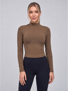 Sculpting Mock Neck Long Sleeve Top