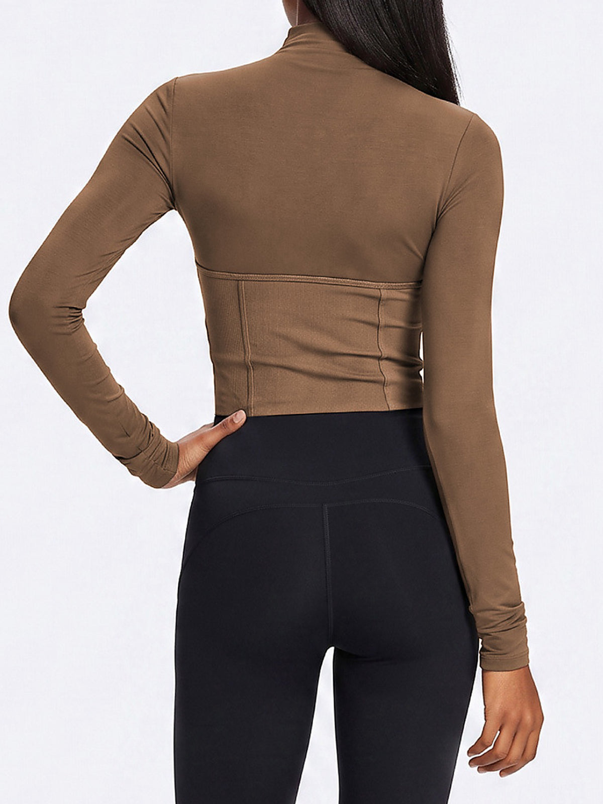 Sculpting Mock Neck Long Sleeve Top