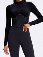 Sculpting Mock Neck Long Sleeve Top