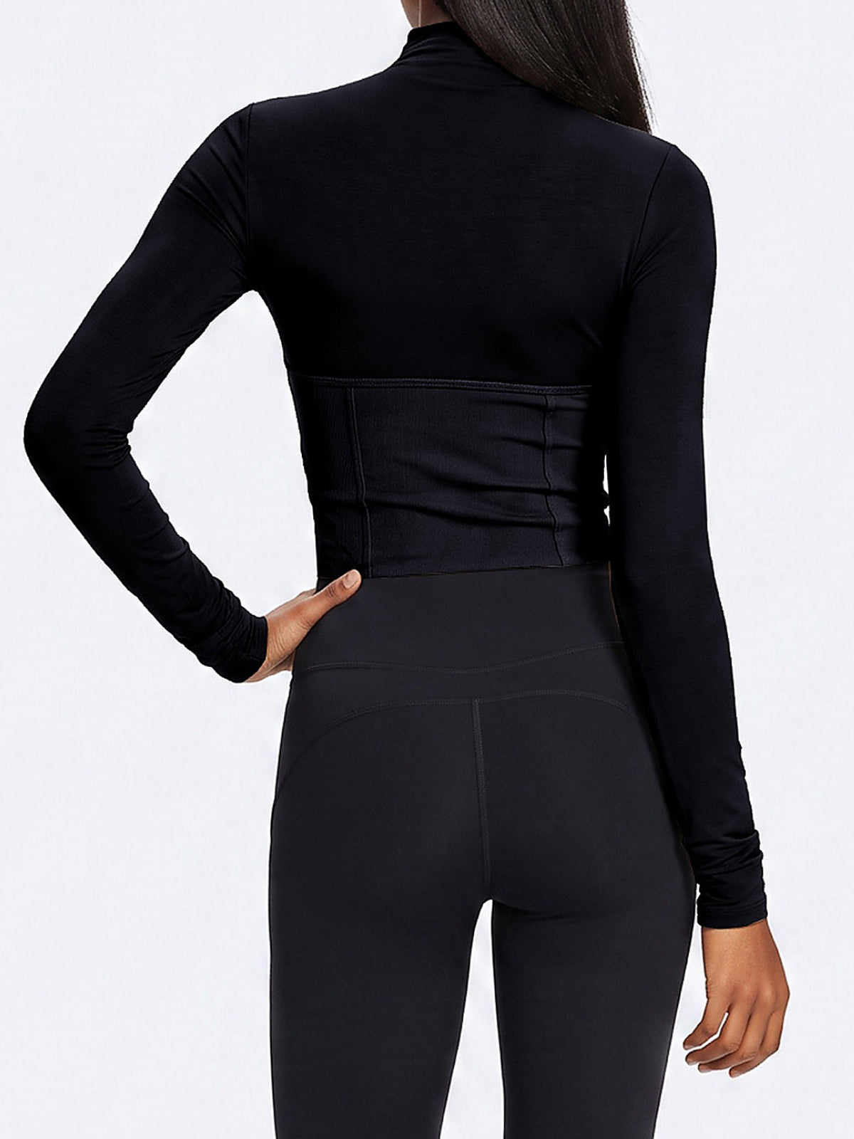 Sculpting Mock Neck Long Sleeve Top