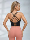 Solid Color Cross Back Shockproof Bras