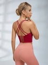 Solid Color Cross Back Shockproof Bras