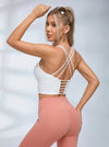 Solid Color Cross Back Shockproof Bras