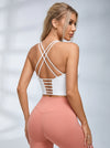 Solid Color Cross Back Shockproof Bras