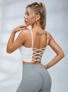 Ribbed Cross Back Sports Bras
