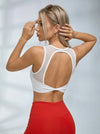 Solid Color Hollow Out Mesh Splicing Twist Sports Bras