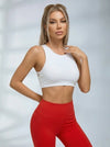 Solid Color Hollow Out Mesh Splicing Twist Sports Bras
