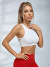 Solid Color Hollow Out Mesh Splicing Twist Sports Bras