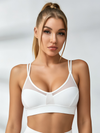 Mesh‑Panel Double‑Strap Sports Bra & Sheer‑Mesh Leggings Set