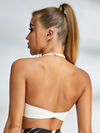 Halter‑Twist Back Sports Bra & Zebra‑Print High‑Waisted Leggings Set
