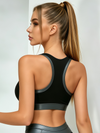 Contrast Panel Sports Bra & V-Waist Leggings Set
