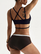 Leopard Print Cutout Criss-Cross Strap Sports Bra