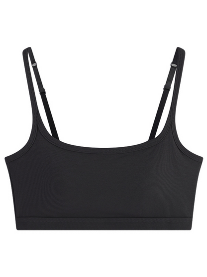 Women's Ribbed Scoop Neck Wireless Bralette