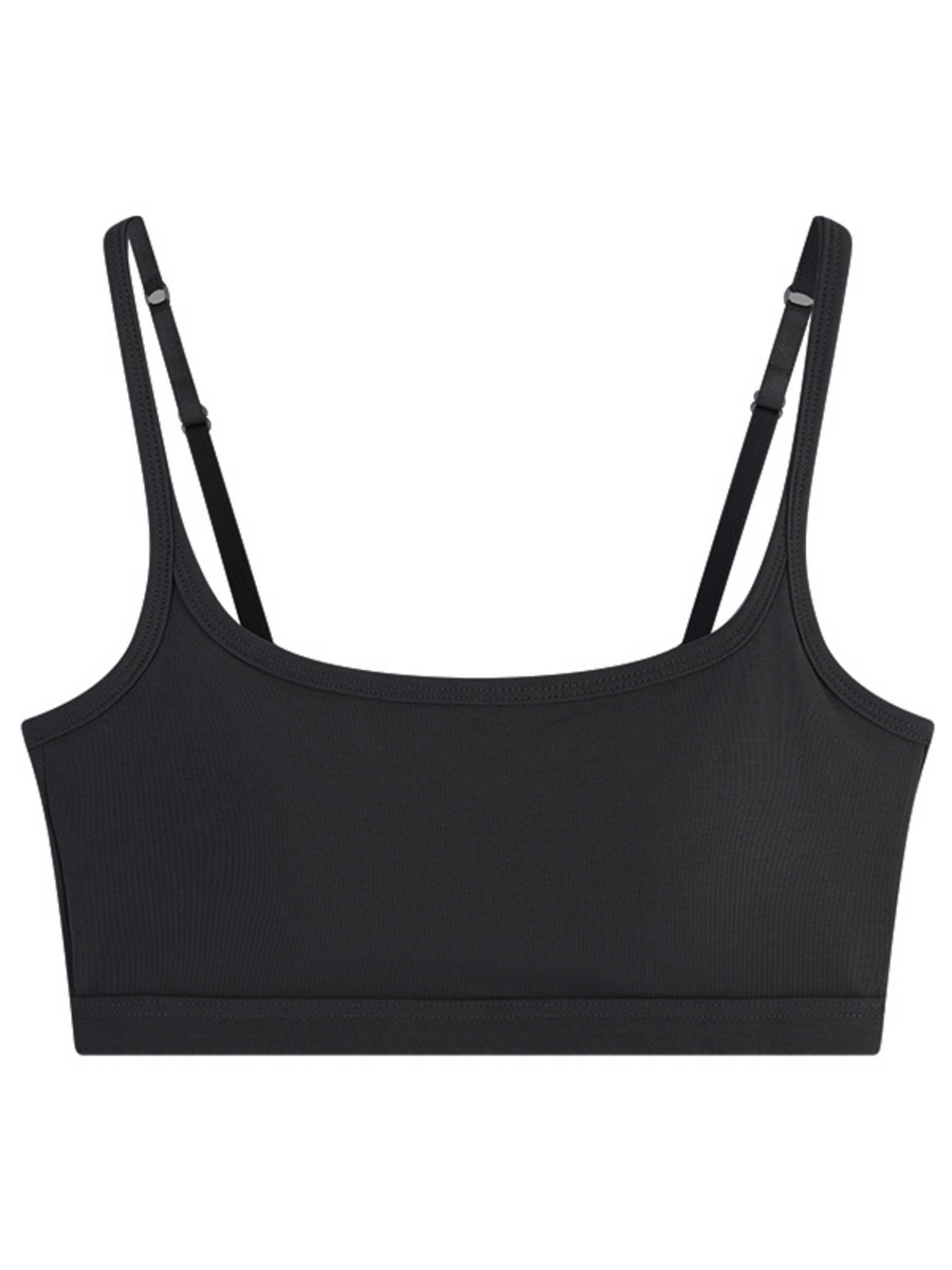 Women's Ribbed Scoop Neck Wireless Bralette