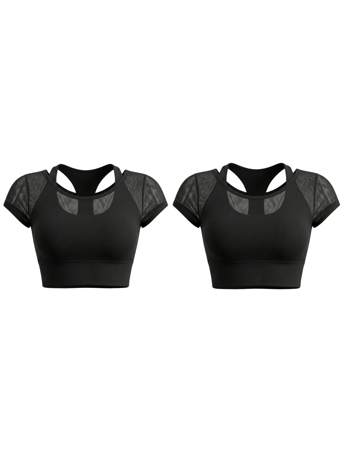Atmungsaktives Yoga-Kurzarmshirt mit Mesh-Einsatz