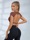 Backless With Pads Cropped Short Sleeves