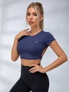 Backless With Pads Cropped Short Sleeves