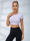 Backless With Pads Cropped Short Sleeves