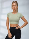 Backless With Pads Cropped Short Sleeves