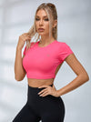 Backless With Pads Cropped Short Sleeves