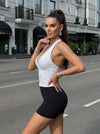 V Collar Backless Tank