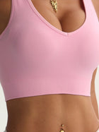 Women's Seamless Criss-Cross Back Sports Bra with Heart Cutout